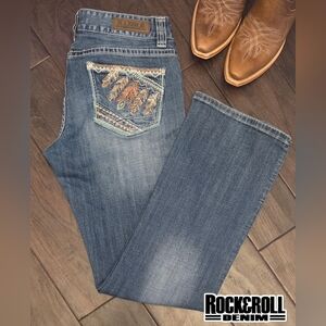 'Rock & Roll Denim' Women's Western Jeans Low Rise Boot cut Sz 32x32